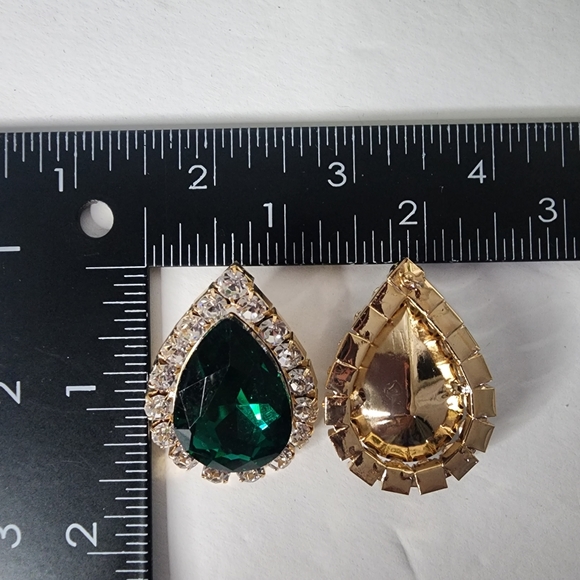 Stunning Statement Emerald Green Crystal Choker Necklace Earrings Set - Picture 10 of 10